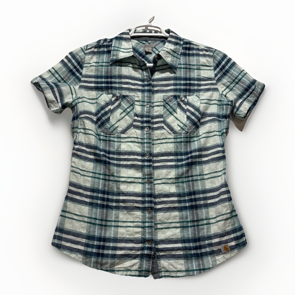 Carhartt Women's Brogan Plaid Button Up Shirt‎ Size Small